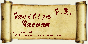 Vasilija Mačvan vizit kartica